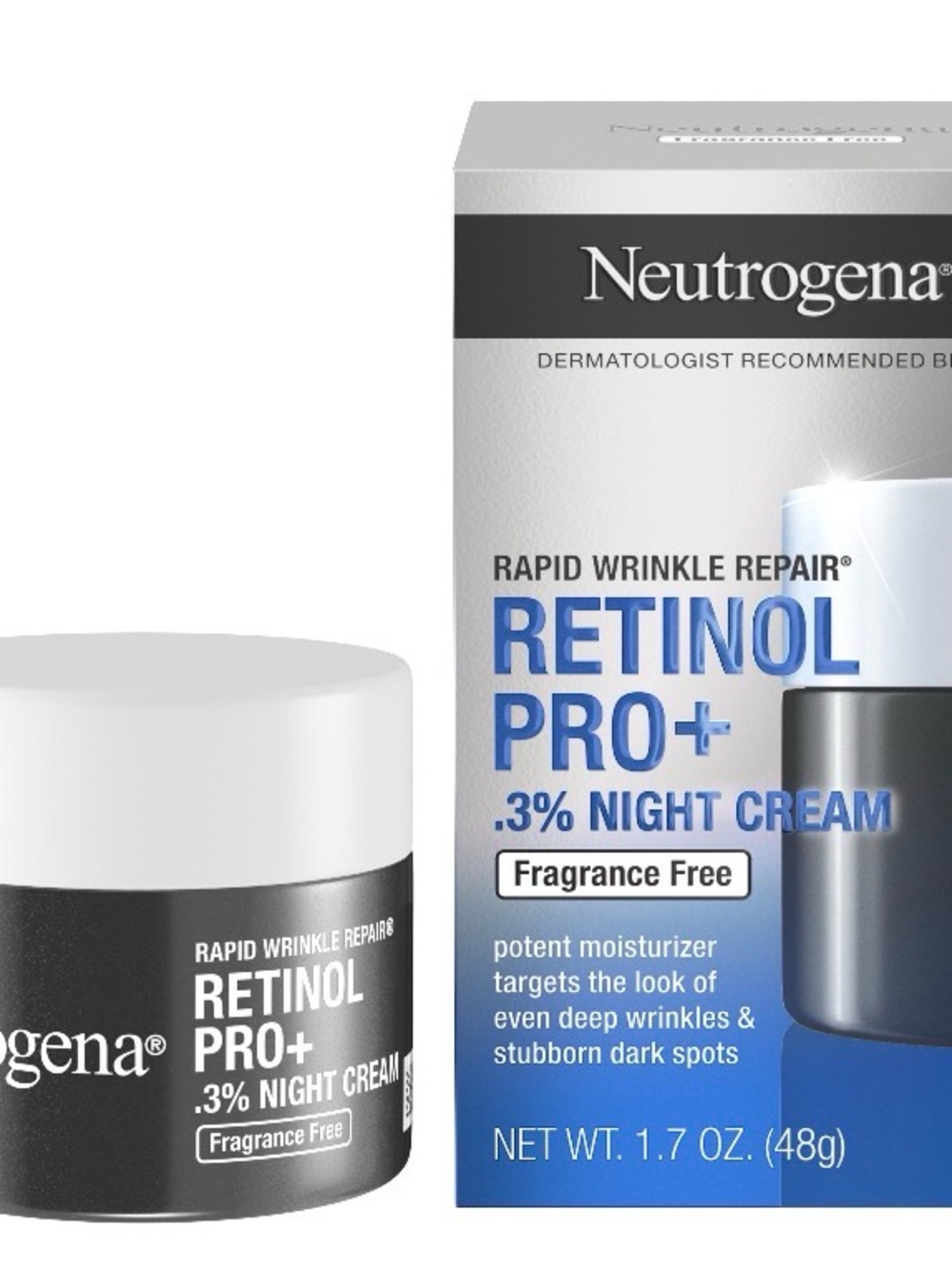 Neutrogena Retinol Pro+ Night Cream — White, Black, Blue